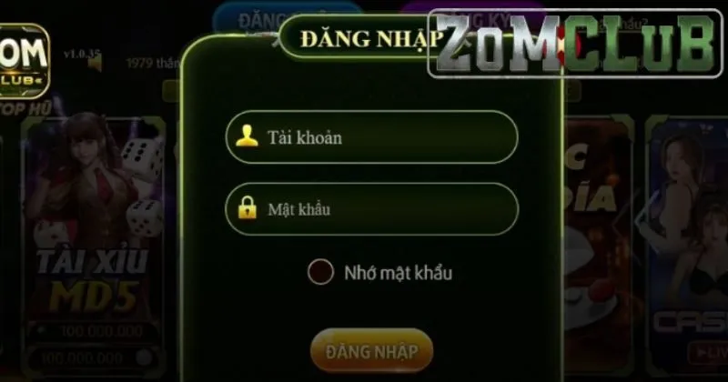 Giao diện đăng ký game bầu cua Zomclub